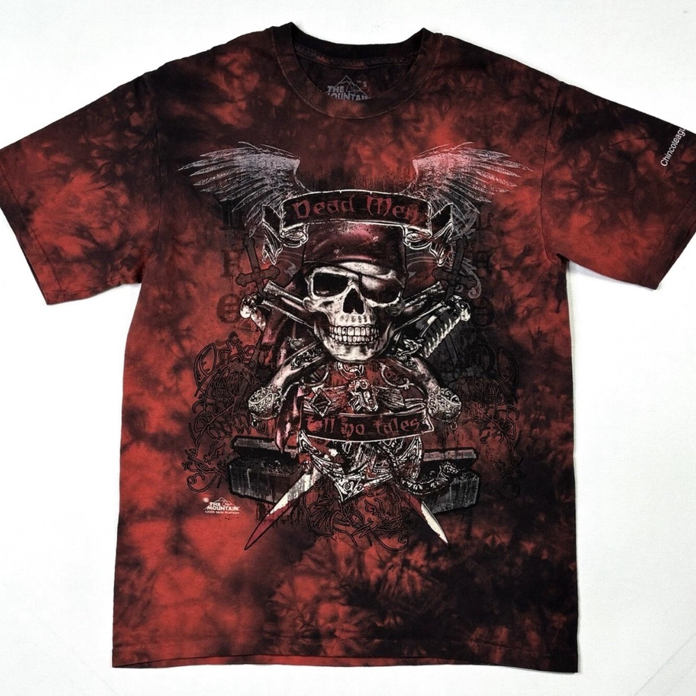 The Mountain T-Shirt Men’s Small Pirate Skull Dead Men Tell No Tales Tie-Dye